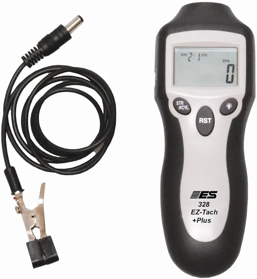 ES Electronic Specialties 328 EZ Tach Plus Digital Tachometer: 0-20000 RPM for 2 & 4 Cycle Motors, Wireless/Inductive Pickup, Backlit LCD, Flashlight, Handheld Meter for Small Engine & Auto Use