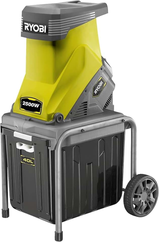 RYOBI 2.500 W Elektro-Häcksler RSH2545B, Schneidbacken 45 mm, Fangbox mit 40 l Fassungsvermögen 95