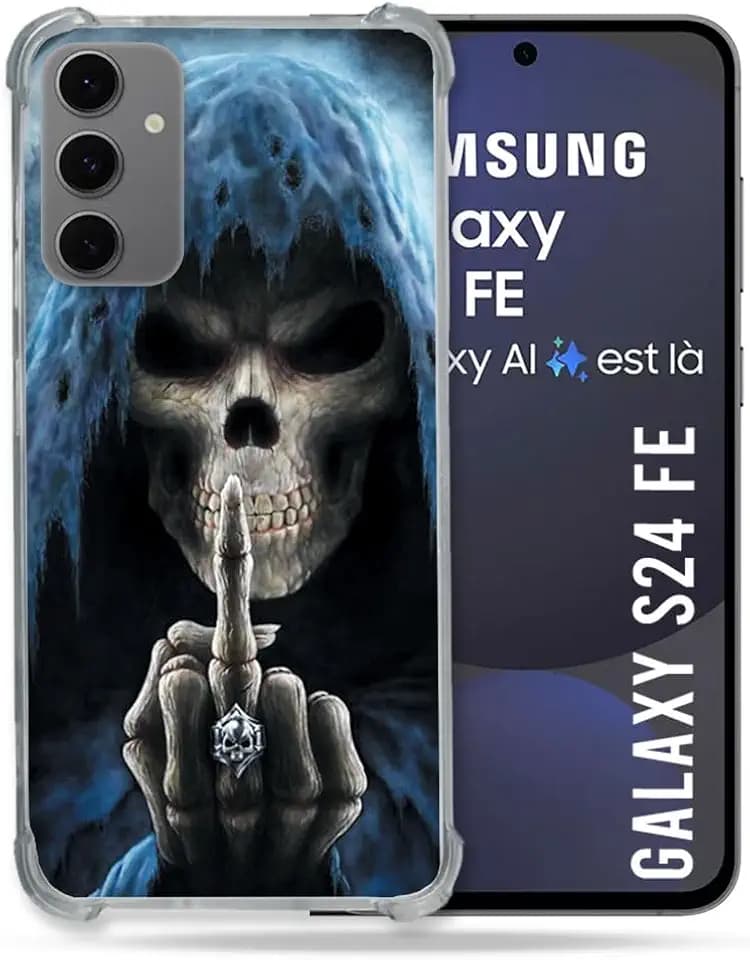 Verstärkte Schutzhülle für Samsung Galaxy S24 FE mit Totenkopfmotiv
