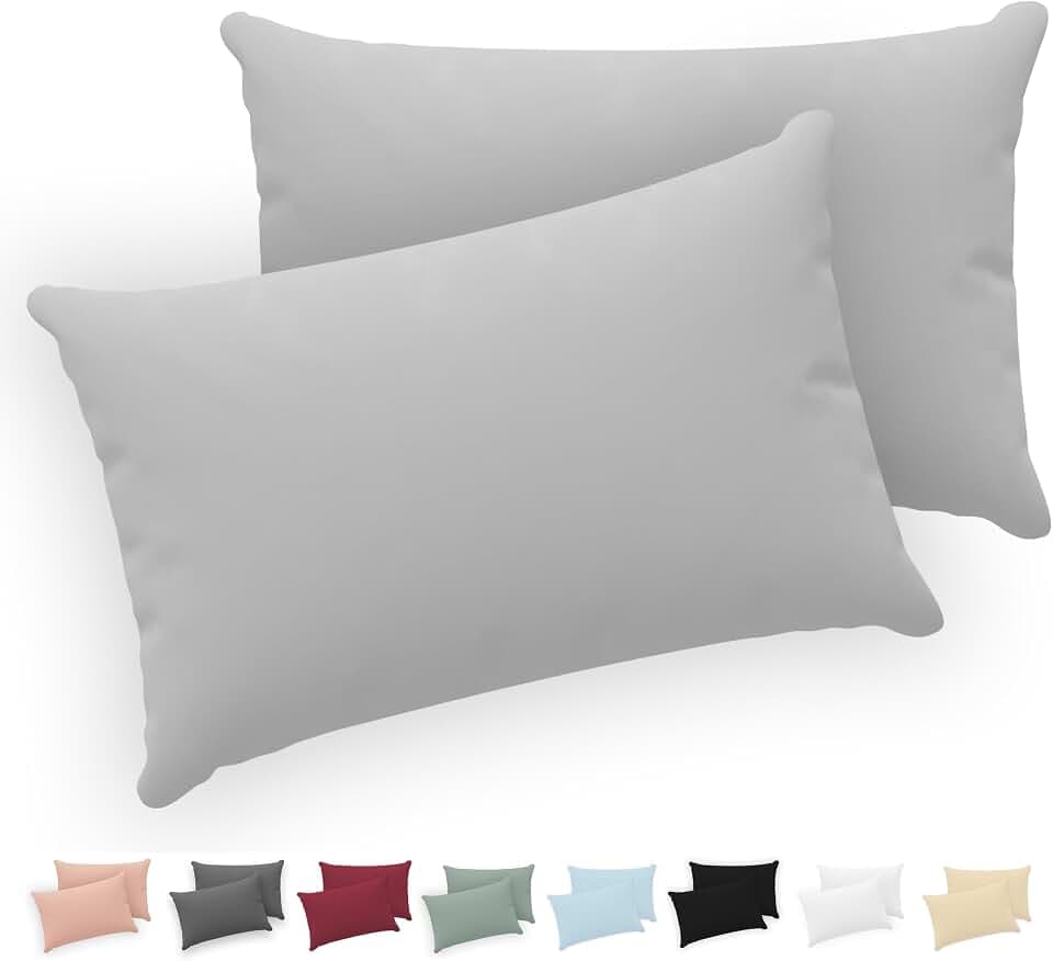 Twinzen - Kissenbezug 40x60cm - 2er Set - 100% Baumwolle - Grau