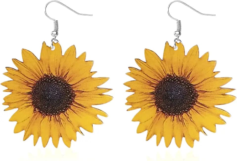 Sunflower Earrings Dangle Flower Earrings Boho Jewelry Women