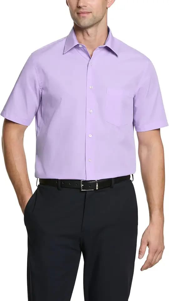 Van Heusen Herren Hemd, Kurzärmelig, Popeline, Spitzer Kragen Klassisches Hemd (1er Pack)