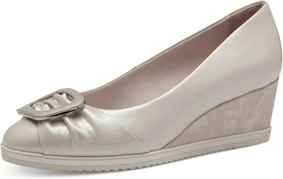 Tamaris Damen Pumps Spange Keilabsatz Antislide Touchit Fußbett 1-22323-44