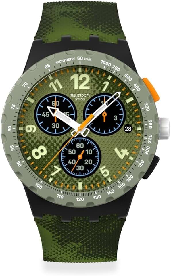 Swatch Chrono 42 Unisex Casual Watch Polymer Quartz Water Resistant