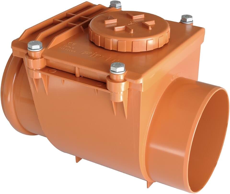 First Plast nro160 a Rückstauklappe aus PVC mit O-Ring, Rot, Durchmesser 160 mm