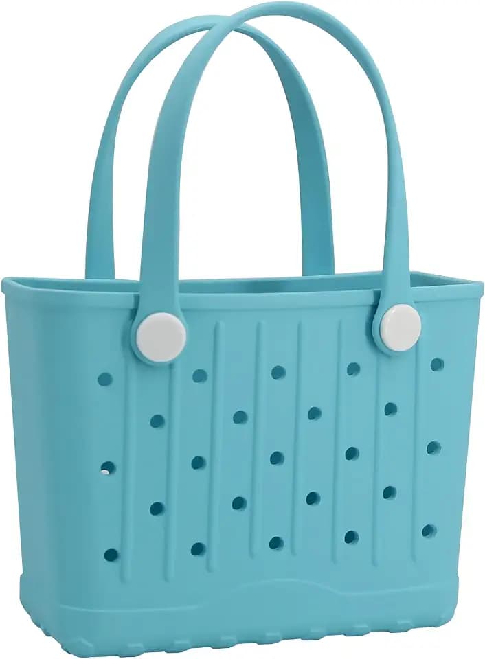 Rubber Tote Bag Small Beach Bag Waterproof Beach Tote Washable Travel Handbag for Sport Boat Market Outdoor