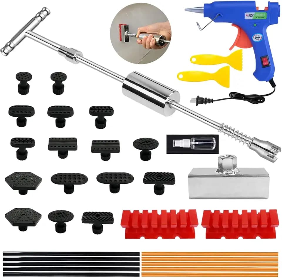 Manelord Dent Puller - Dent Remover with T bar Dent Puller and Upgraded Dent Puller Tabs for Car Dent Repair and Metal Surface Dent Removal
