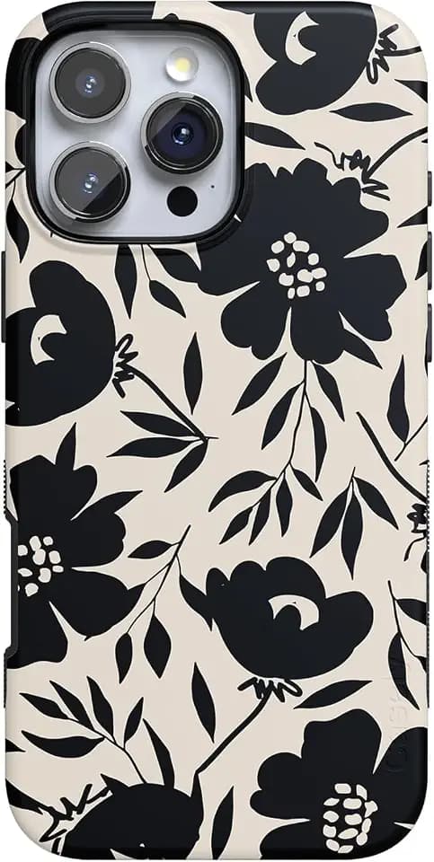 Casely iPhone 16 Pro Case | Dark Fantasy | Contrast Floral | Bold Protective Design | Compatible with MagSafe