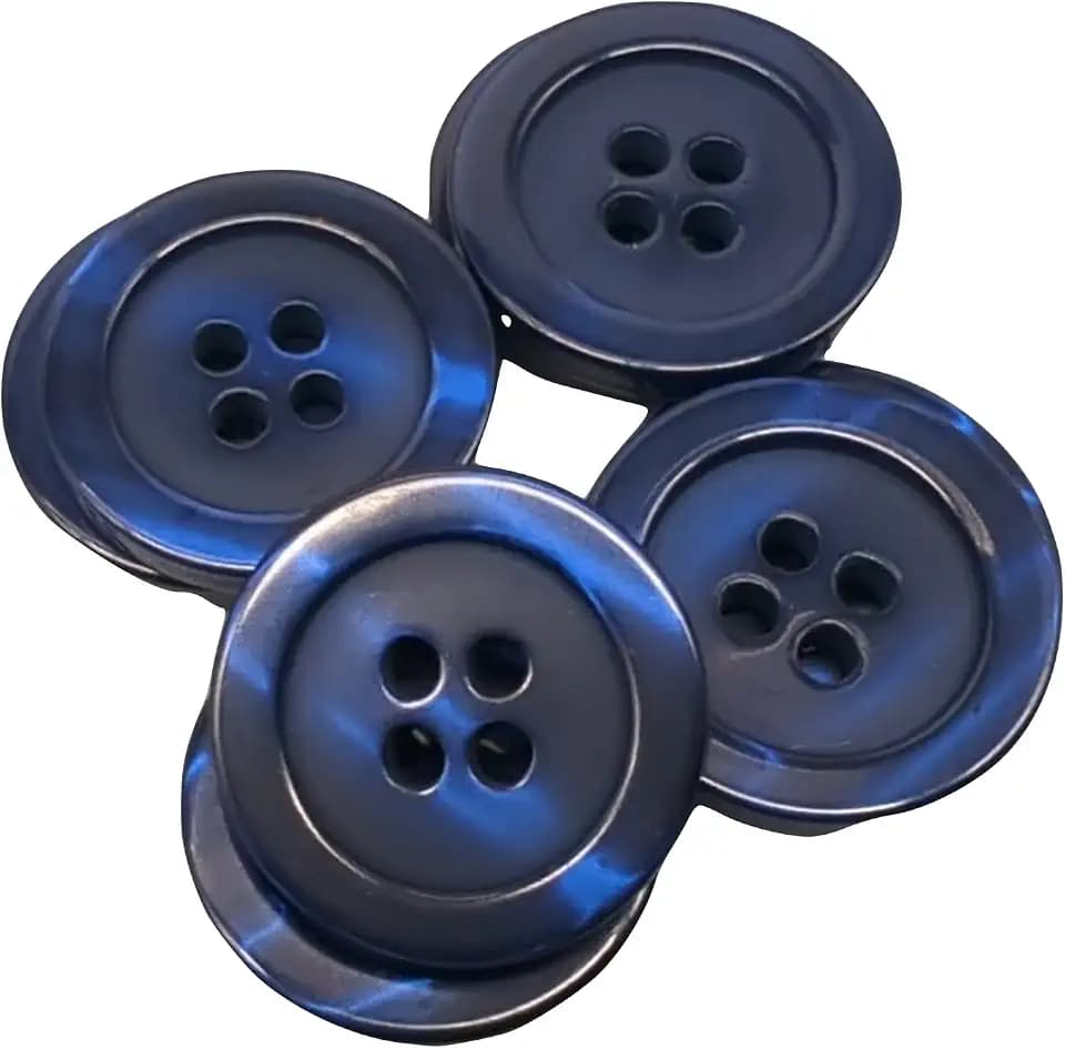 BOTIBOTON 50 Buttons for Sewing - 5 Sizes and 11 Colours to Choose - 4 Holes Round Craft Button - Buttons for Jackets, Shirts. Made in Europe. (Dark Blue, 20 mm)