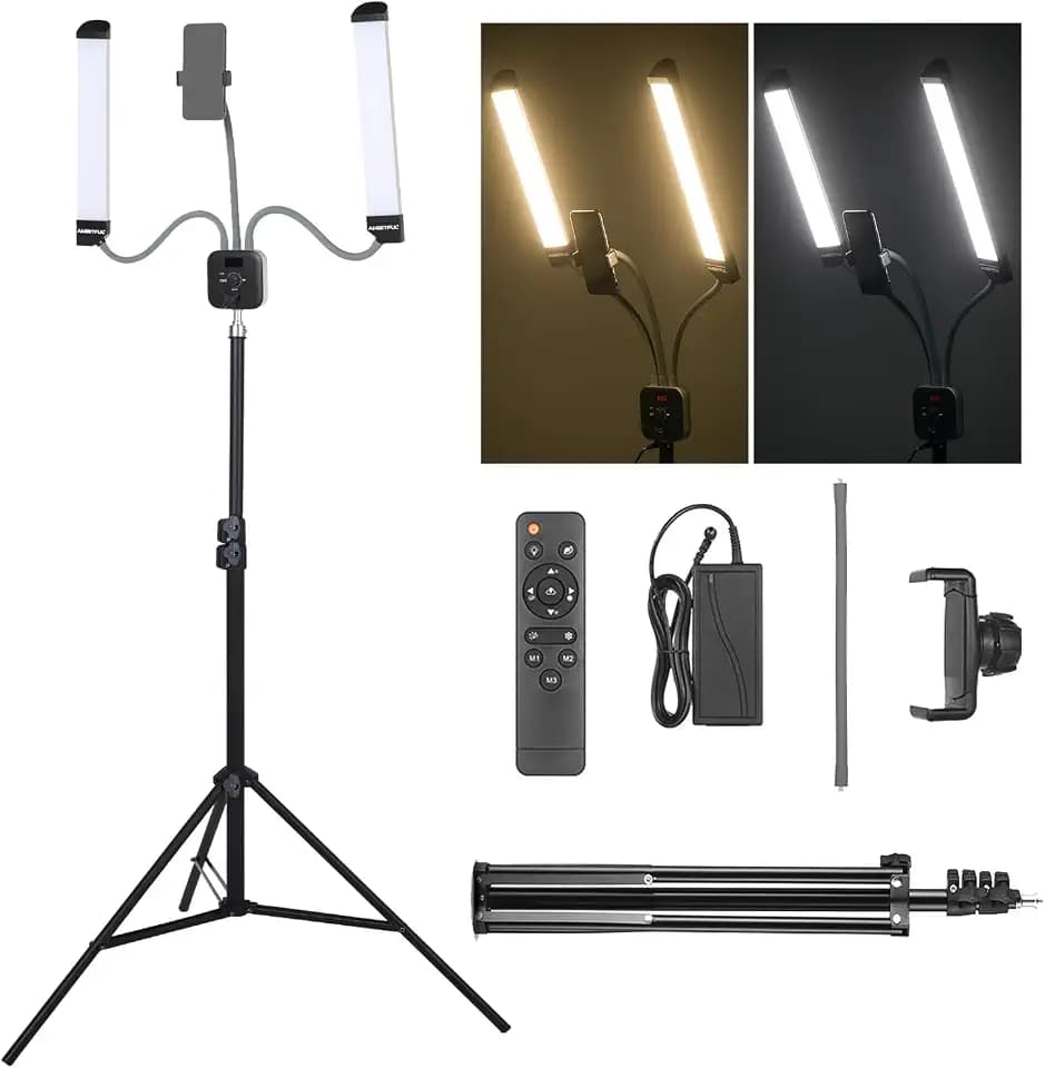 Ambitful AL-20 Dual Arms Esthetician Light with Tripod & Phone Holder