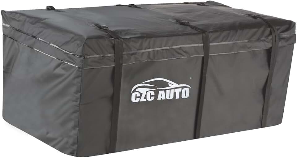 CZC AUTO Hitch Cargo Carrier Bag, 20 cu. ft Waterproof, Soft, Black