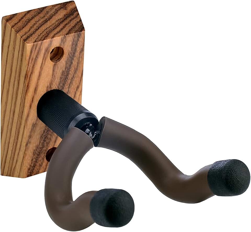 PUNK Gitarren Wandhalter 1er Pack,Zebra Hartholz Gitarren Ukulele Wandhalterung,Gitarren Kleiderbügel Wandhaken,Halter,Ständer,für Akustik,Elektrik,Gitarre,Bass,Banjo,Mandoline,Ukulele (1PCS)