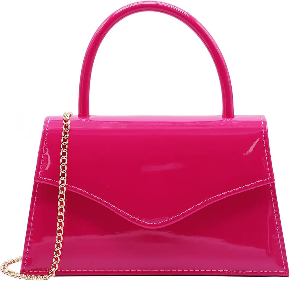 Clutch Damen Kunstlackleder Abendtache Für Hochzeit Klein Clutches Handtasche Mit Schulterkette