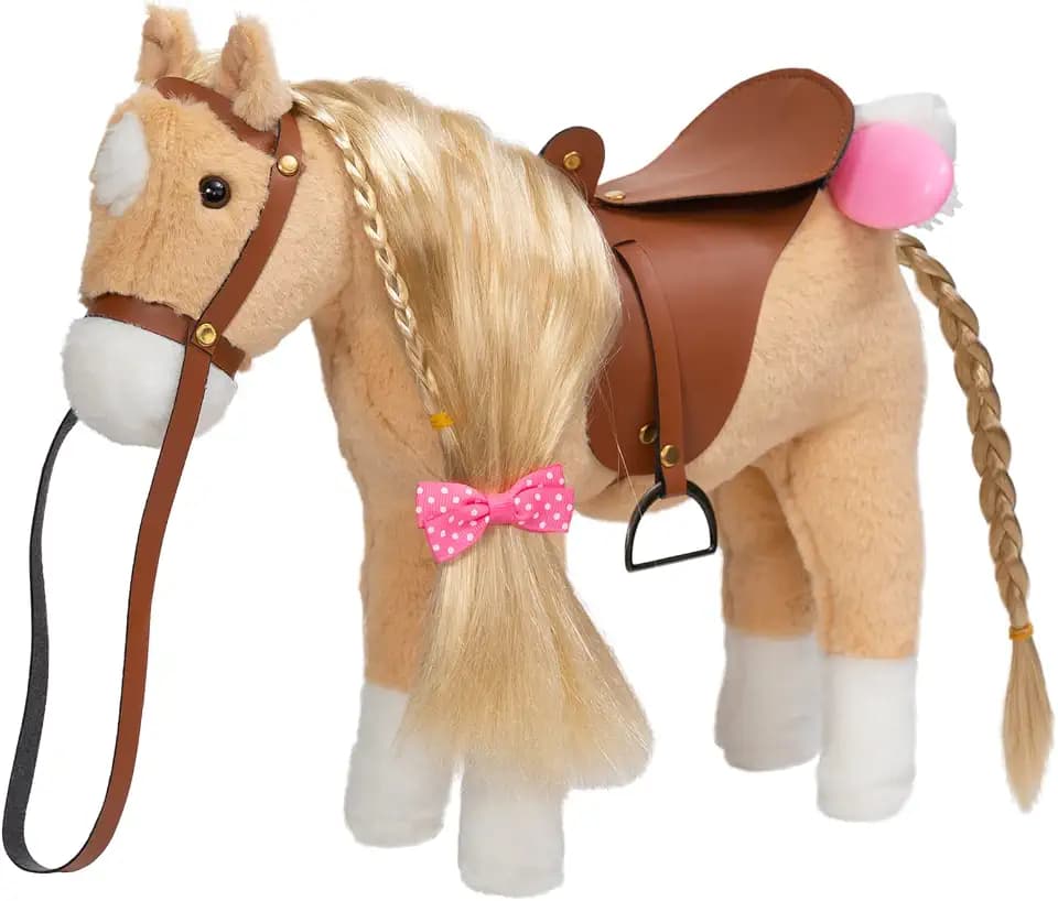 HollyHOME Horse Stuffed Animal，Horse Toys for Girls, Palomino Pony, 11"