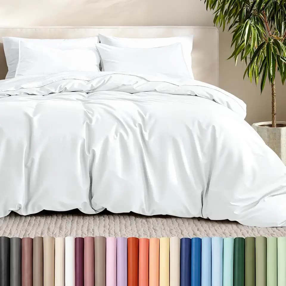 Bare Home Duvet Cover Set 1800 Ultra-Soft (King, White)