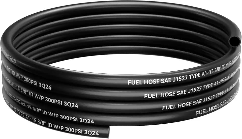 3/8'' Marine Fuel Line Hose 300PSI, 10FT Feed Line SAE J1527 Type A1-15