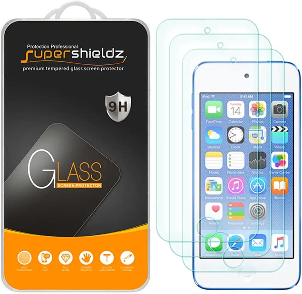 Supershieldz (3 Pack) Designed for Apple New iPod Touch (7th Gen 2019 Released, 6th and 5th Generation) Tempered Glass Screen Protector, Anti Scratch, Bubble Free