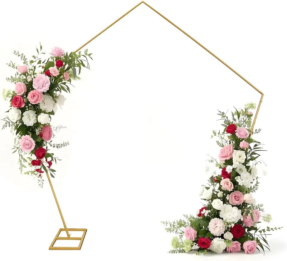 8.2FT Gold Wedding Arch Metal Backdrop Stand for Party Graduation Anniversary Baby Shower Background for Indoor Outdoor Backdrop Frame Decoration