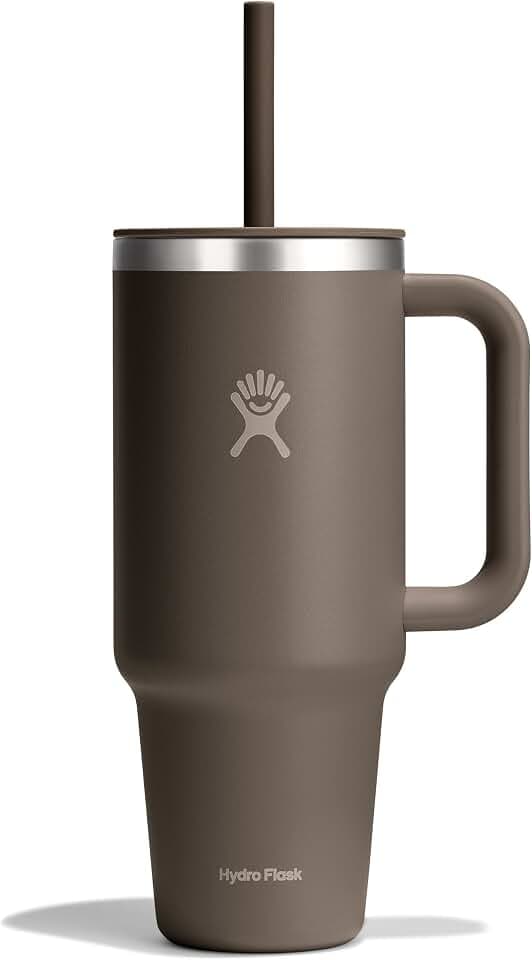 Hydro Flask Travel Tumbler with Handle, Lid and Straw - Insulated Stainless Steel in 40 OzSandpiper