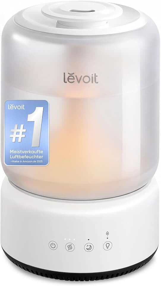 Levoit Luftbefeuchter Schlafzimmer, 4,2 L, Top-Fill, große Räume, Mattweiß