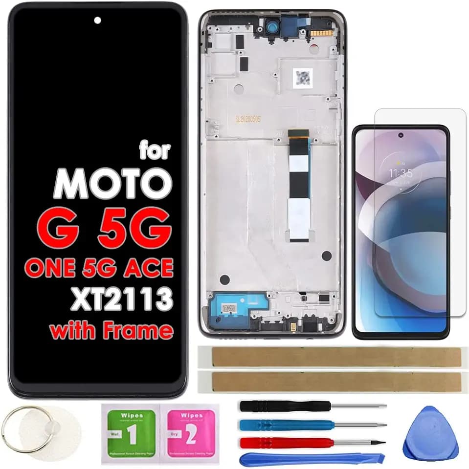 LCD Screen Replacement Touch Display Digitizer Assembly (6.7" with Frame) for Motorola Moto G 5G / One 5G Ace XT2113 XT2113-3 XT2113-5
