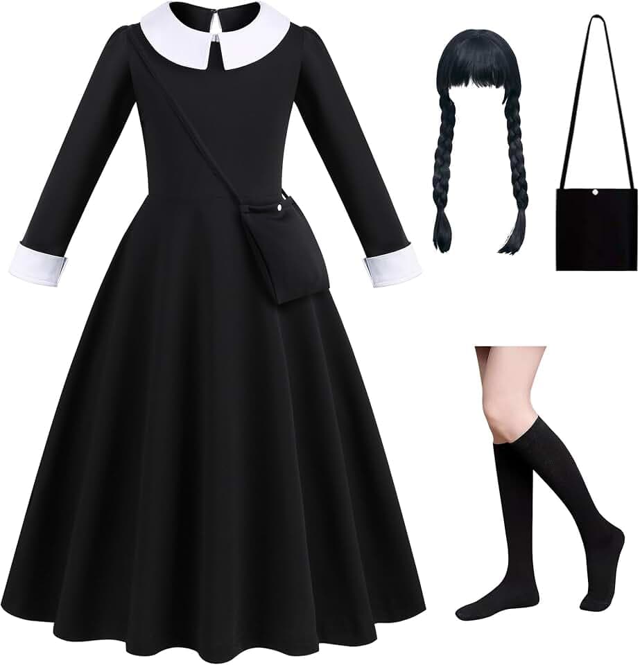 Prinzessin Kleid MäDchen, Halloween KostüM Kinder, Schwarzes Kleid