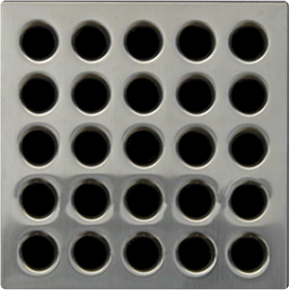 Ebbe E4404 Duschablaufrost, quadratisch, Nickel gebürstet