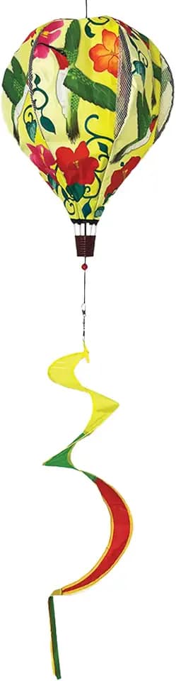 Premier Kites 18” Pop-Open Hot Air Balloon Hummingbirds – Durable Oxford Fabric, Reinforced Fiberglass Frame, Easy Click-Lock Assembly, Heavy-Duty Non-Tangle Hub, Outdoor Wind Spinner Decoration