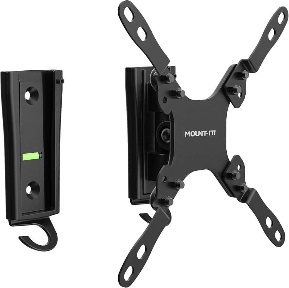 Mount-It! RV TV Wall Mount - Dual Wall Plates - Move TV Between Indoor and Outdoor - Quick-Release Full Motion - Marine-Grade Rustproof Aluminum - 19–43" TVs - VESA 75x75–200x200-33 lbs - ±30° Tilt