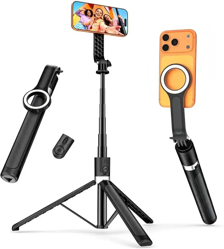 180cm Handy Stativ & Selfie Stick, Aluminium Integriertes Ausziehbares Stativ für Smartphone, Tragbarer Reisestativ-Ständer mit drahtloser Fernbedienung für iPhone/Samsung/Android