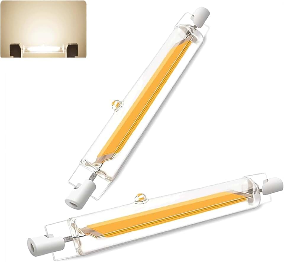 R7S LED118mm 20W, Dimmbar LED R7S 3000K 20W Glühbirne Ersatz für 200W Halogen Leuchtmittel | Warmweiß 2000LM, AC/DC 220-240V, 360°Abstrahlwinkel, Kein Flackern, für Flur/Stehlampe, 2er Pack