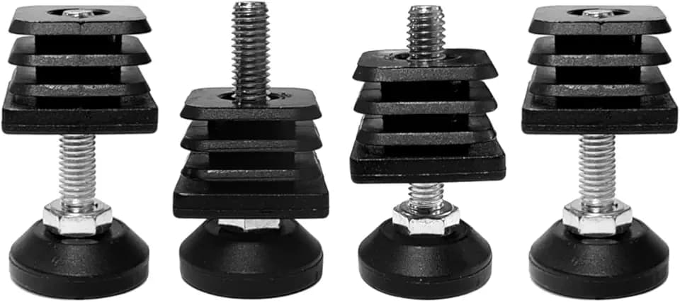 cyclingcolors 4X Gewindestopfen stopfen vierkantrohr stellfuß einstellbar schraubfuß möbelfuß, 50mm x 50mm