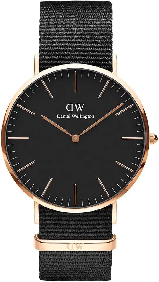 Daniel Wellington Classic Cornwall, Schwarz/Roségold Uhr, 40mm, NATO, für Herren