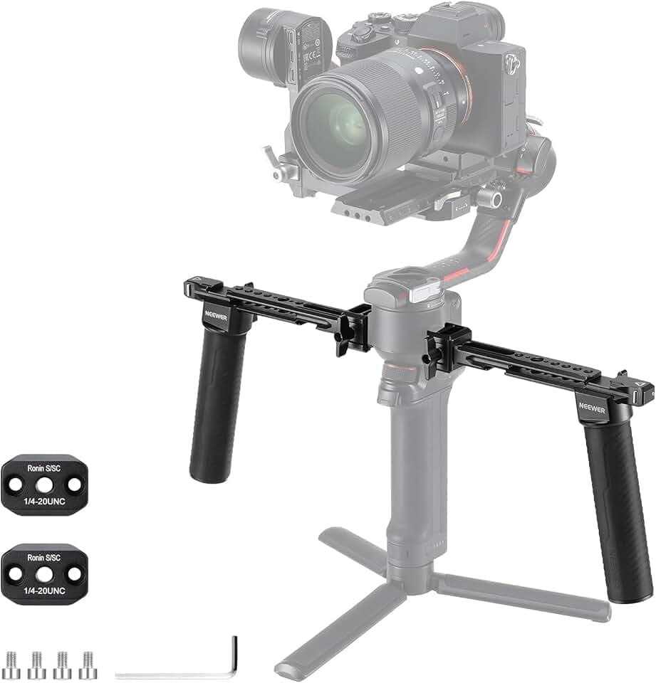 NEEWER Dual Handgrip Compatible with DJI RS5 RS4 RS4 Pro RS3 RS3 Pro, GA006