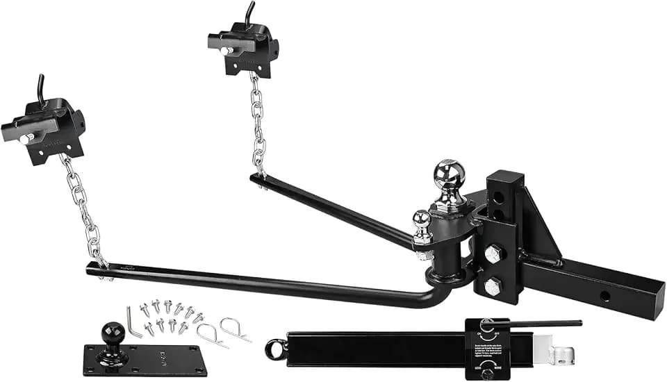 RVGUARD 1000lb Weight Distribution Hitch Kit, with Sway Control