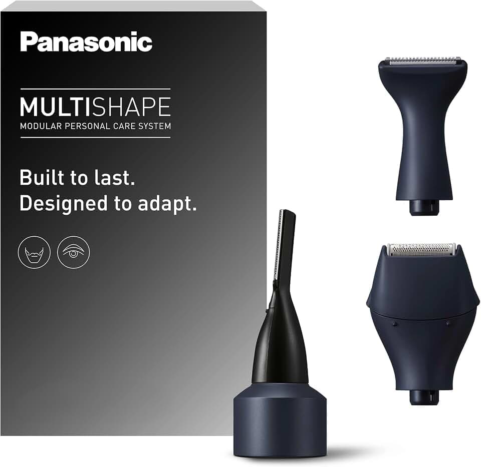 Panasonic ER-CDT1-A301 MULTISHAPE Aufsatz, Detail-Rasier-/Trimmkopf-Aufsatzset, Augenbrauen- & Bartschneider, Detail-Rasierer, Schwarz
