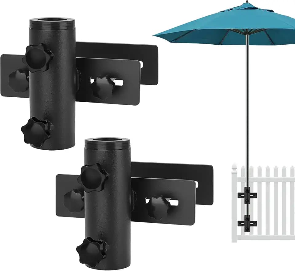 SLIIMU Umbrella Stand for Deck Railing, Patio Fence Umbrella Holder Clamp