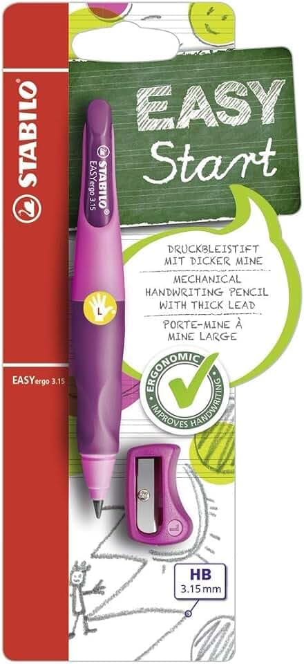 STABILO - Ergonomischer Druck-Bleistift für Linkshänder - EASYergo 3.15