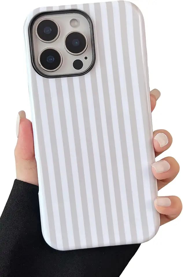 Longlayss Compatible with iPhone 16 Pro Max Case Cute Striped Phone Case