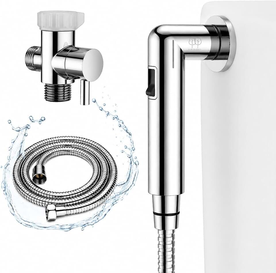 Handheld Bidet Sprayer for Toilet - Bum Gun Bidet Sprayer Kit with Adjustable Pressure, Bathroom Bidet Attachment, Cloth Diaper Sprayer, Feminine Wash, Easy Install