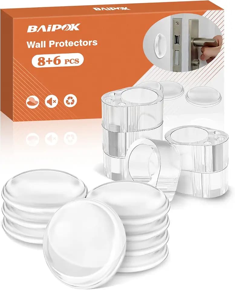 14er Set Türklinkenpuffer Transparente, Perfekter Schutz für Wand und Tür