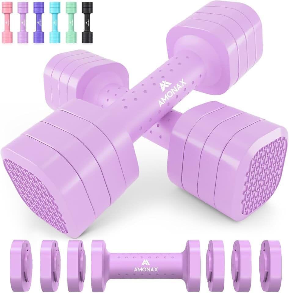 Amonax Verstellbare Hanteln, Hanteln Frauen Set, Fitnessgeräte für Zuhause