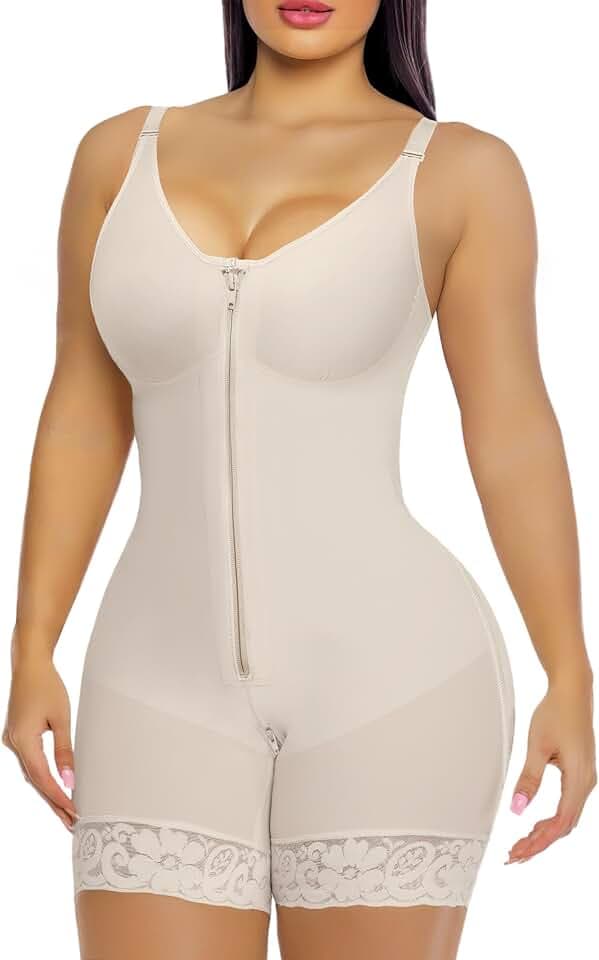 YIANNA Fajas Colombianas Shapewear Damen Body Bauchweg mit BH Shaper Stark Formend Miederbody Bodysuit