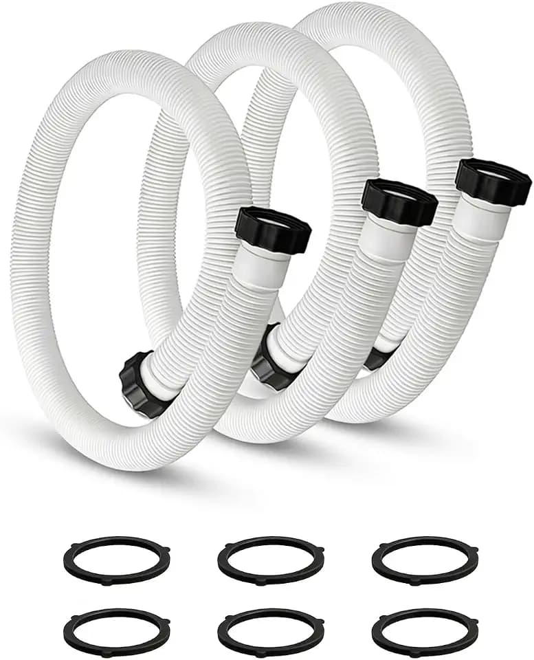 3 Pack 1.5" Pool Hose for Above Ground Pools 59" Long，Pool Pump Hose Filter Pumps Replacement Hose with Sealing Rings Fits for Intex Filters Pump, Saltwater Systems, Sand Filter