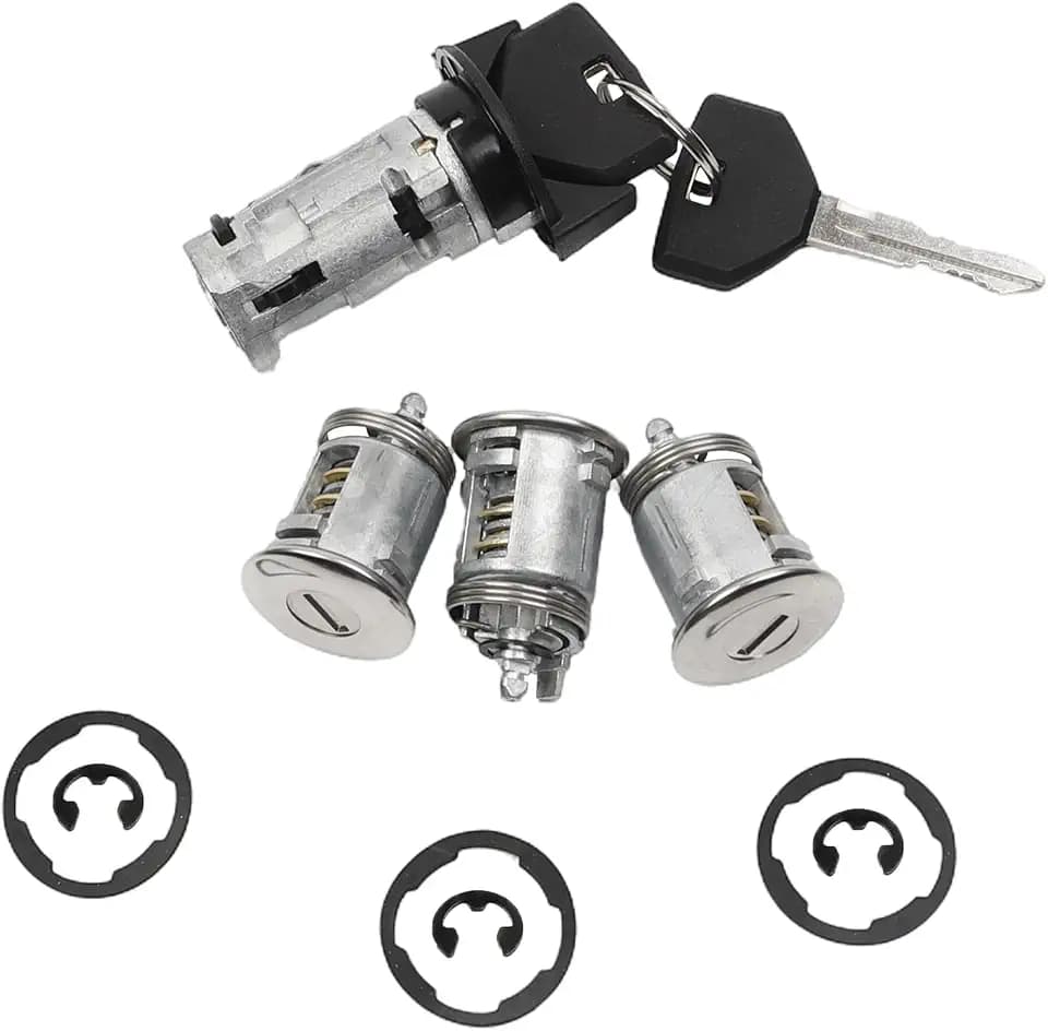 Dasbecan Ignition Switch Lock Cylinder with 3 Door Locks & 2 Keys