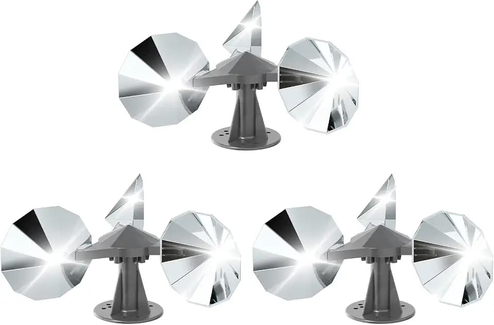 OFFO 3 Pack Bird Reflector, Reflective Pinwheel Wind Spinner, 5.1 Inch