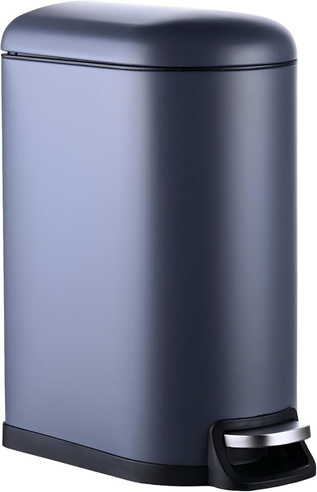 Relaxdays Mülleimer, 10 Liter, Absenkautomatik, grau