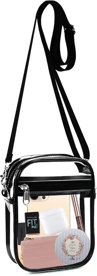 Fibrdoo Clear Bag for Stadium Events Transparent Crossbody Purse