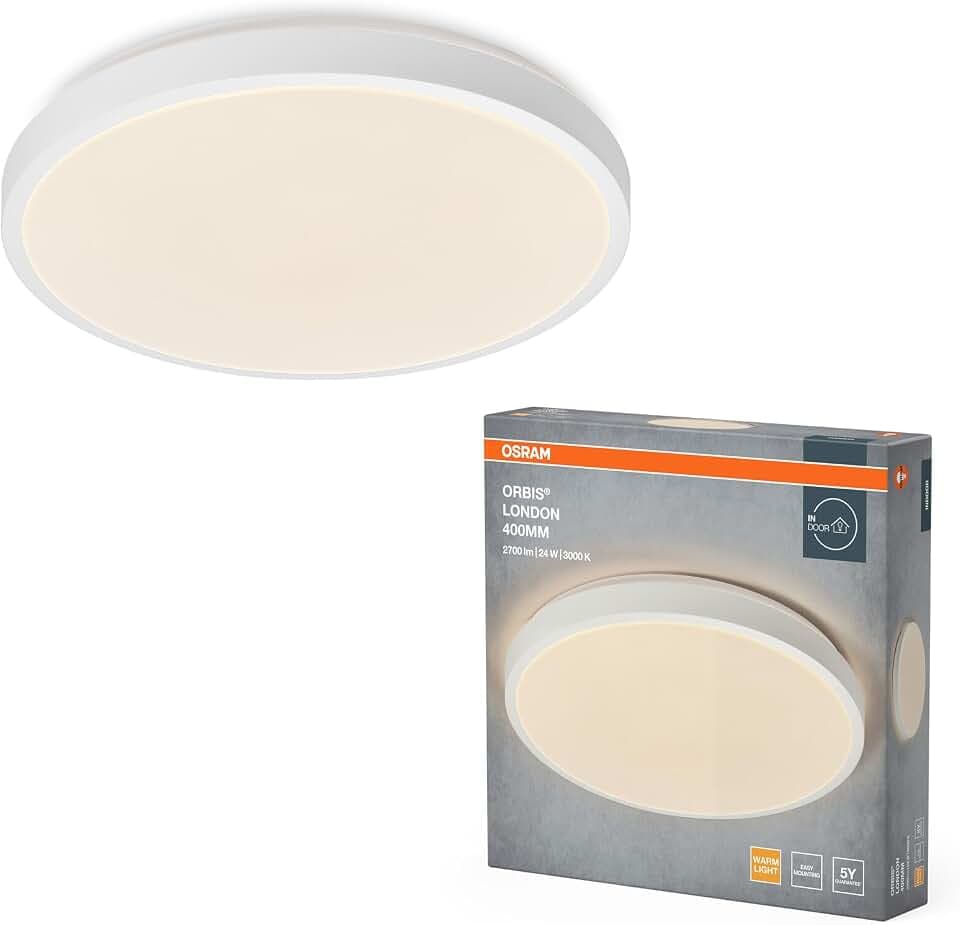 Osram ORBIS LONDON Deckenleuchte, weiß, 24W, 2700lm | Orbis London, Indoor Wall Lighting, Weiß, 395 mm dia, 50000 h, 1-Pack