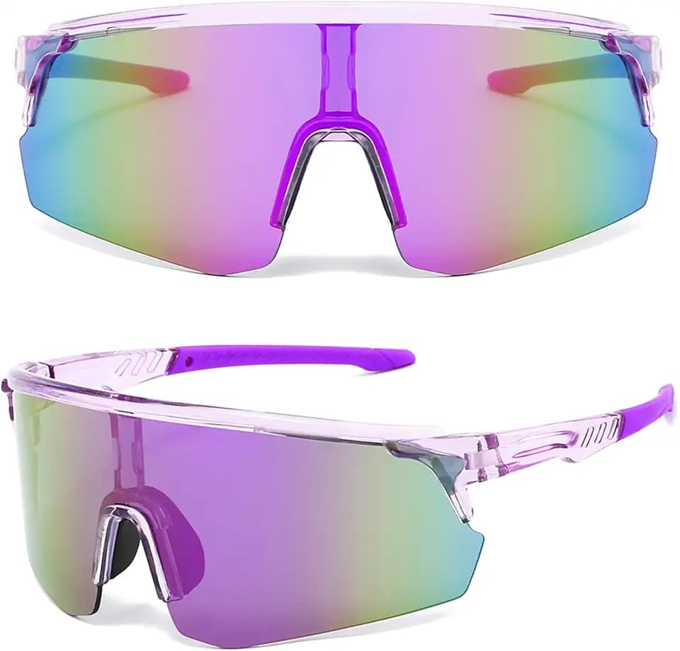 Schnelle Brille, Sportbrille Damen, Fahrradbrille, Schnelle Brille Herren, Winddicht UV 400 Rennradhelm, Sportbrille für MTB Rennrad Radfahren Biking